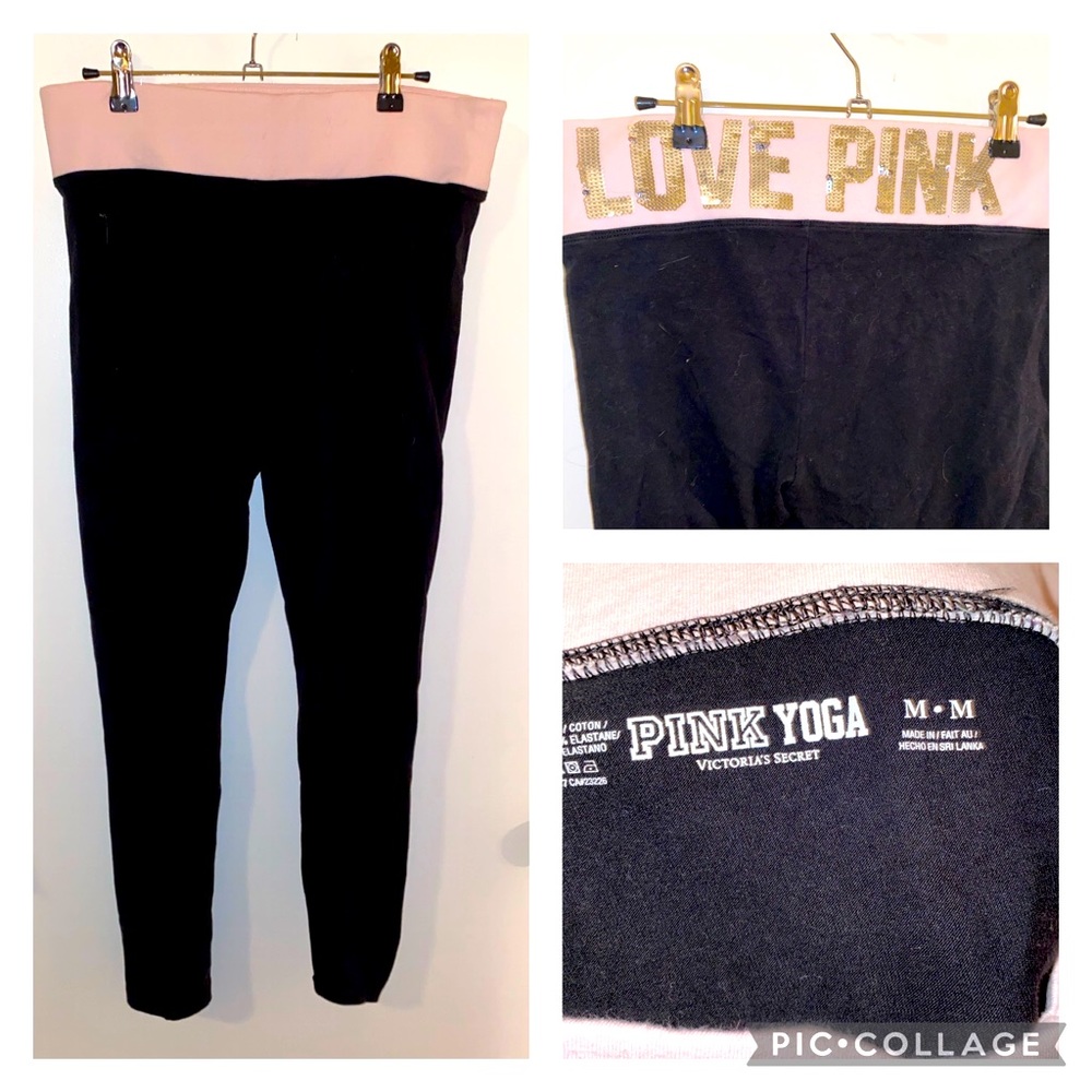 EUC Victoria’s Secret Pink Yoga Legging with Sequins size Medium